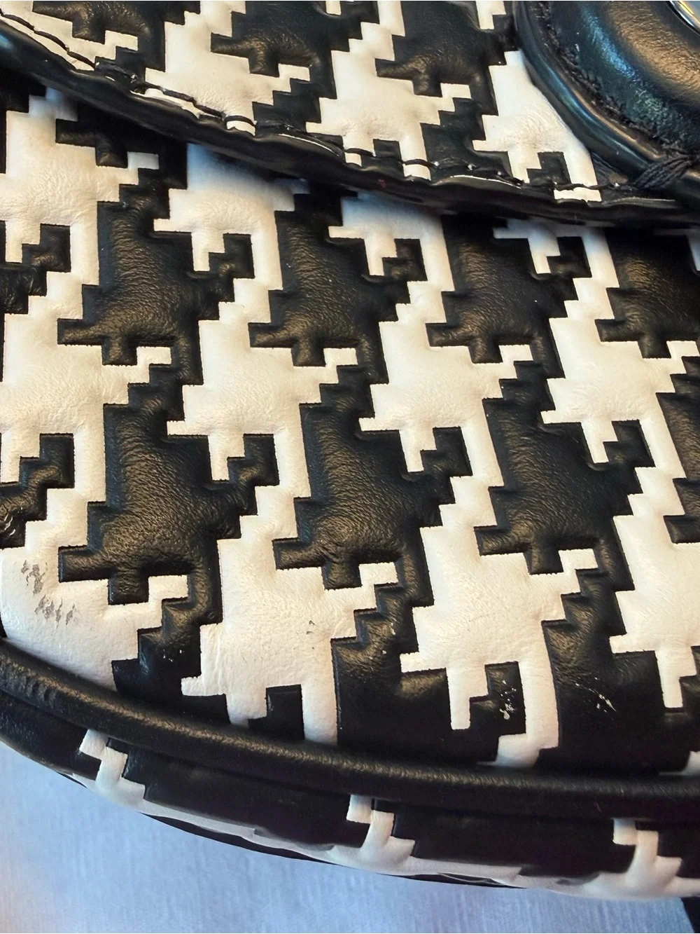 Dior Limited Edition Black and White Houndstooth Bobby East-West Shoulder Bag